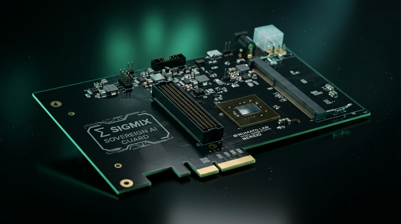 The Sigmix Sovereign AI Guard — a Sigmix-engineered PCIe validation and scrubbing card