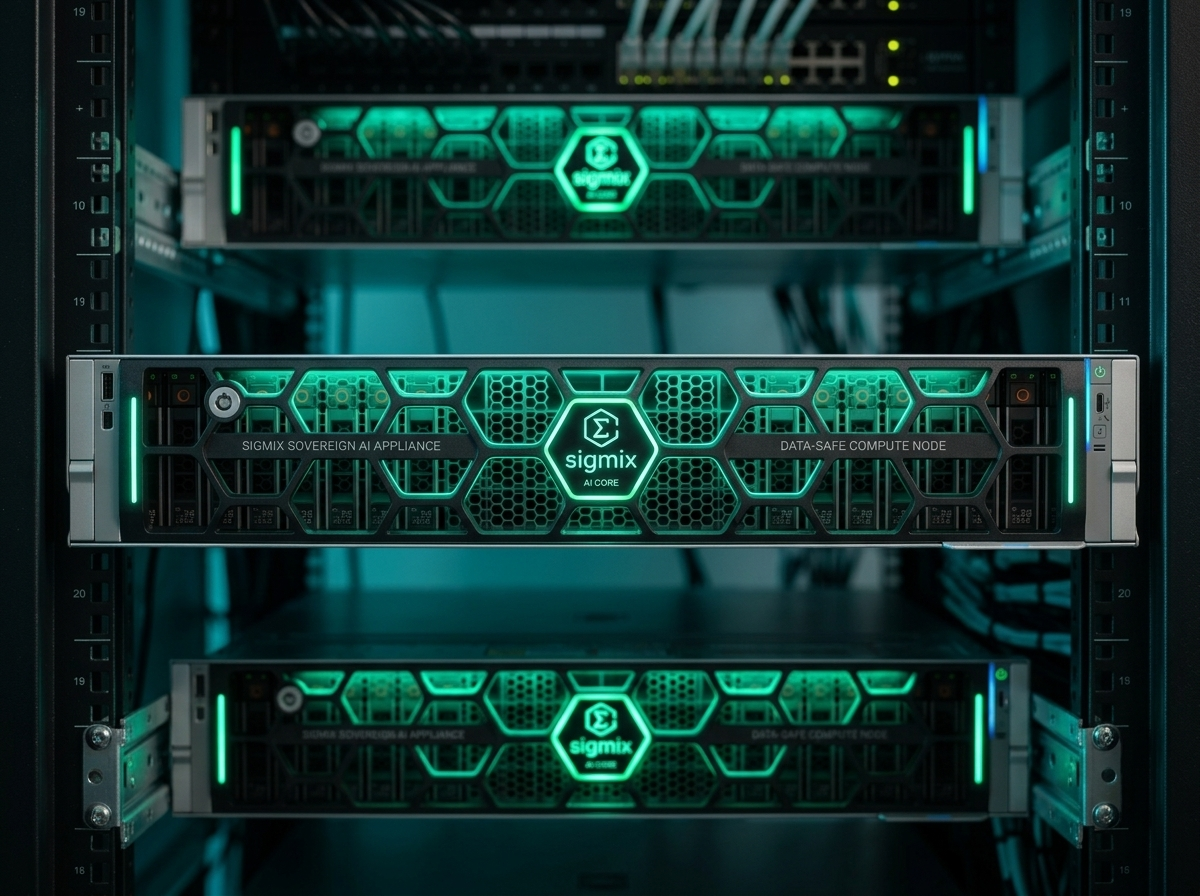 Sigmix Sovereign AI appliance racked in a data centre